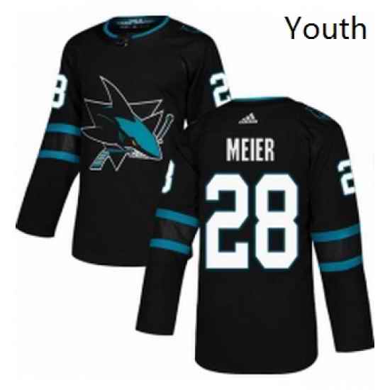 Youth Adidas San Jose Sharks 28 Timo Meier Premier Black Alternate NHL Jersey